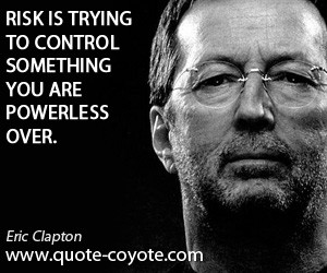 Powerless quotes - Risk is trying to control something you are ...