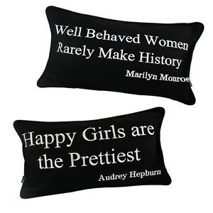 2pcs-Cotton-Marilyn-Monroe-Audrey-Hepburn-Quote-Decorative-Lumbar ...