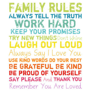 Family Rules Canvas Print in Multi