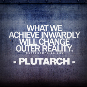 What We Ahieve Inwardly Plutarch Quote Graphic