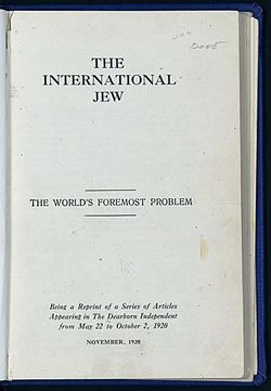 Portada de la primera edición de El judío internacional , 1920.
