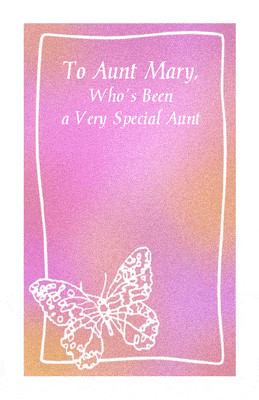 special aunt cover verse to aunt mary who s been a very special aunt ...