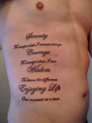 quotes tattoo side body art serenity courage and wisdom quote tattoo ...