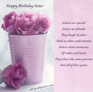 Birthday Wishes For SISTER To WRITE Sister Poems