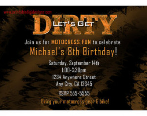 Dirty Mud Fun Motocross racing Mud run Personalized Custom Birthday ...