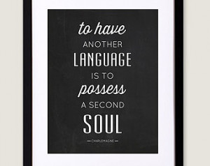 Another Language, Second Soul - 8x1 0, 11x17 typography print ...