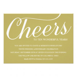 Elegant 10th Wedding Anniversary Party Invitation