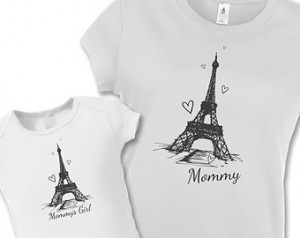 Eiffel Tower Mother Daughter Shirts or Infant Bodysuit - Matching ...