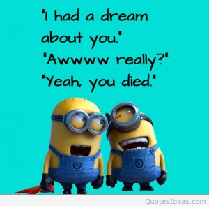 Funny quote joke with minions