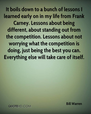 of lessons I learned early on in my life from Frank Carney. Lessons ...