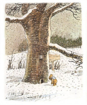 Winnie the Pooh by E.H.Shepard a rather blustery day, don't ya think ...
