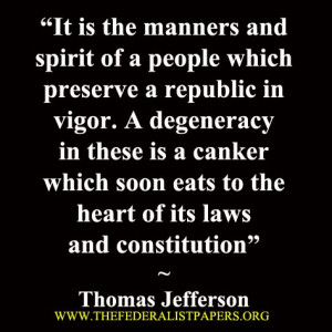Thomas Jefferson Poster, Manners