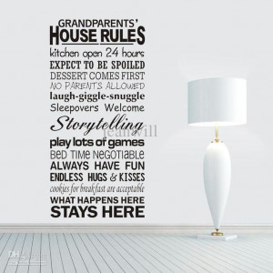 Grandparents' House Rule Wall Quote