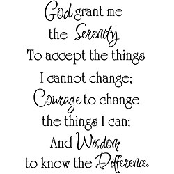 Design on Style 'God Grant Me the Serenity' Black Vinyl Wall Art Quote