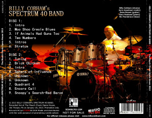 Billy Cobham´ Spectrum 40 Band Live Jim Thorpe 18012013 Back picture