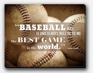 Gifts for Boys, Baseball Canvas Art , Babe Ruth Print, Babe Ruth Quote ...
