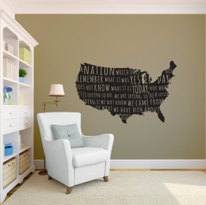 US Quote Map with Woodrow Wilson Quote -- Custom Vinyl Wall Art Decal ...