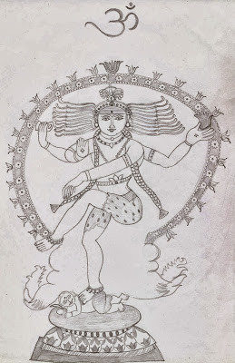 Pencil Drawing - Lord Nataraja, The Cosmic Dancer