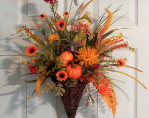 ... , Sunflowers, Scarecrow, Ferns, Thanksgiving Decor, Fall or Autumn