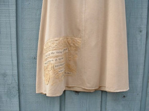 Hope Quote Skirt // Emily Dickinson Quotation / Tea-Stained Lace Quote ...