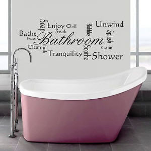Bathroom Wall Quote Modern - Wall Art - Montage Vinyl Decal Mural ...