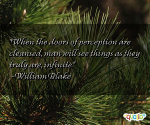 When the doors of perception are cleansed, man will see things as they ...
