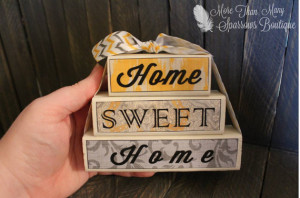 Home Sweet Home | Yellow and Gray Home Decor | Housewarming Gift ...