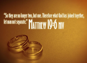 So they are no longer two, but one. Therefore what God has joined ...