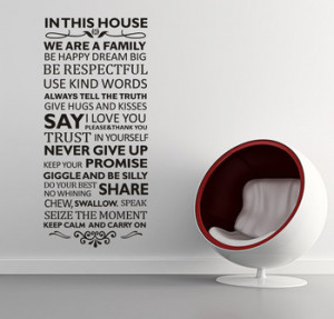 new 2013 Home Decor Removable vinyl house rules Wall Stickers quote ...