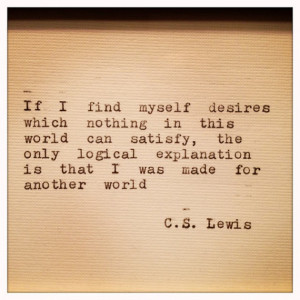 Lewis Quote Typed on Typewriter and Framed