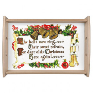 Vintage Christmas Message Service Tray