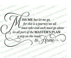 Funeral Poems and Poems About Death: Miss Me But Let Me Go Funeral ...