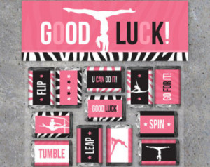 Gymnastics GOOD LUCK Gift – Gymnast ics Mini Candy Bar Wrappers and ...