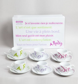 Home > Home accessories > Six coffee cups box with Rodin quotes