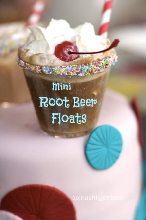 Mini Root Beer Floats with a Bourbon Option for Adults