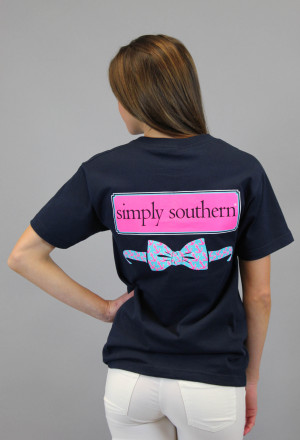 Simply Southern Tee - Preppy Navy Bow