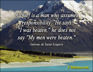 Chief Is a Man Who Assumes Responsibility.He Says ”I Was Beaten ...