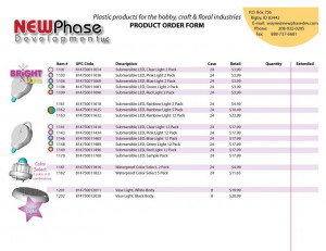Product Price Sheet