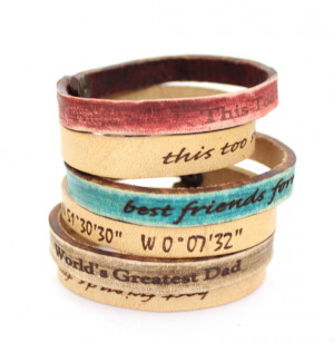 Best friends forever personalized bracelet quote leather bracelet