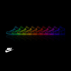 Nike Shoe Rainbow iPad Wallpaper