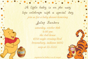Cute Winnie the Pooh Baby Shower Invitations