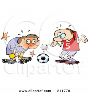 ... Himself After Being Hit In A Sensitive Spot With A Soccer Ball