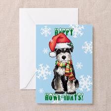 Holiday Miniature Schnauzer Greeting Card for