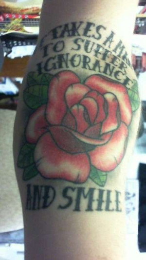 Rose & Quentin Crisp Quote tattoo