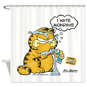 Hate Mondays Garfield I hate mondays shower curtain