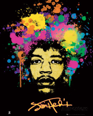 Jimi Hendrix - Splatters Miniposter