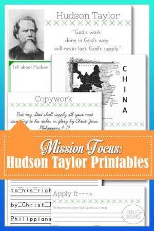 Hudson Taylor is an intriguing way to teach the importance of trusting ...