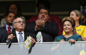 ... Brazil's President Dilma Rousseff at a Confederations Cup Group match