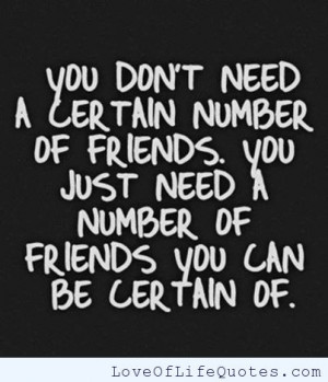 Numbers of friends VS the right friends