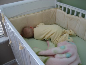 Baby sleeping in funny way